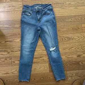 Old Navy Blue Distressed Ankle Jeans